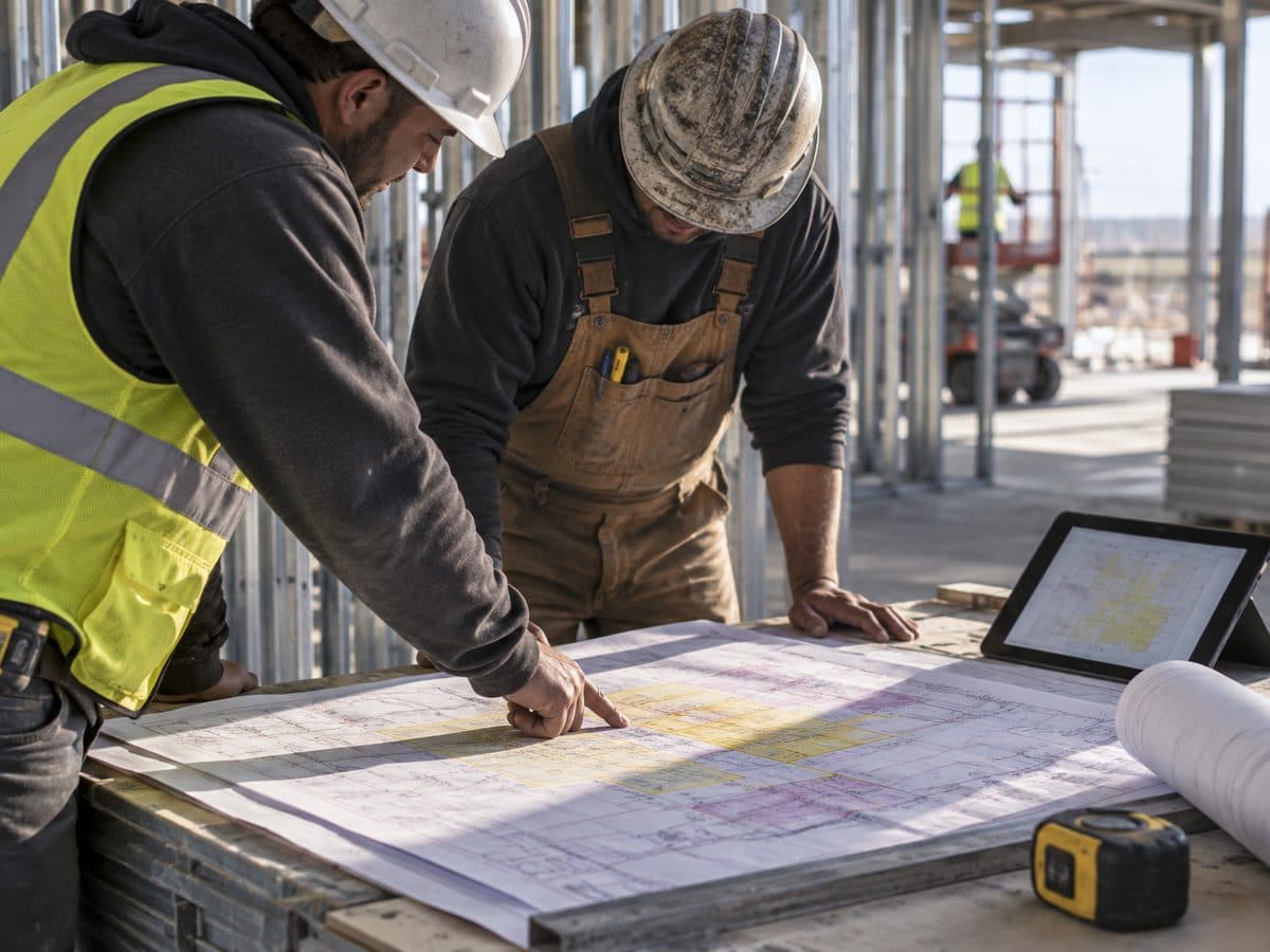 Tradesperson at work on a construction site